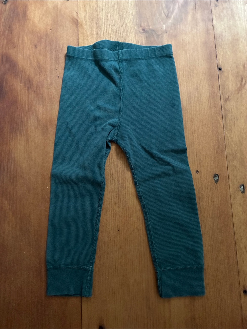 Hanna Andersson Teal Ribbed Kids Leggings